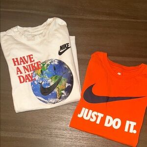 Nike Kids Graphic T-Shirts - Red, White, and Orange
